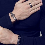 Pulsera con ancla plateada para hombre, otra vista